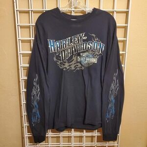 2011 Harley Davidson Olympia Washington Flames Long Sleeve Shirt